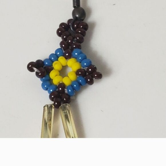 ARTISAN NATIVE AMERICAN Beaded Dangle French Hook Earrings - Picture 4 of 5